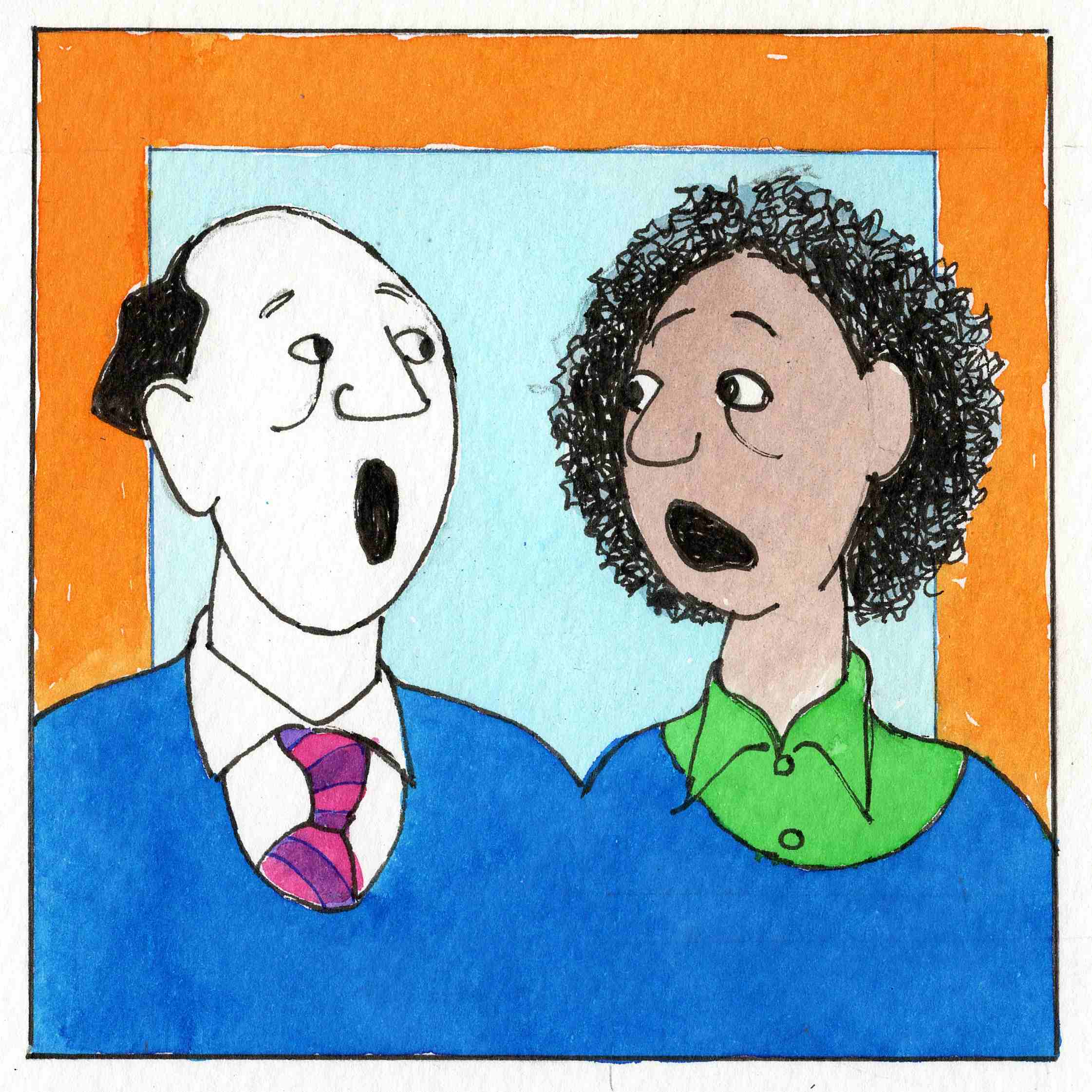 A noisy dispute, a row; animated or gossiping conversation.