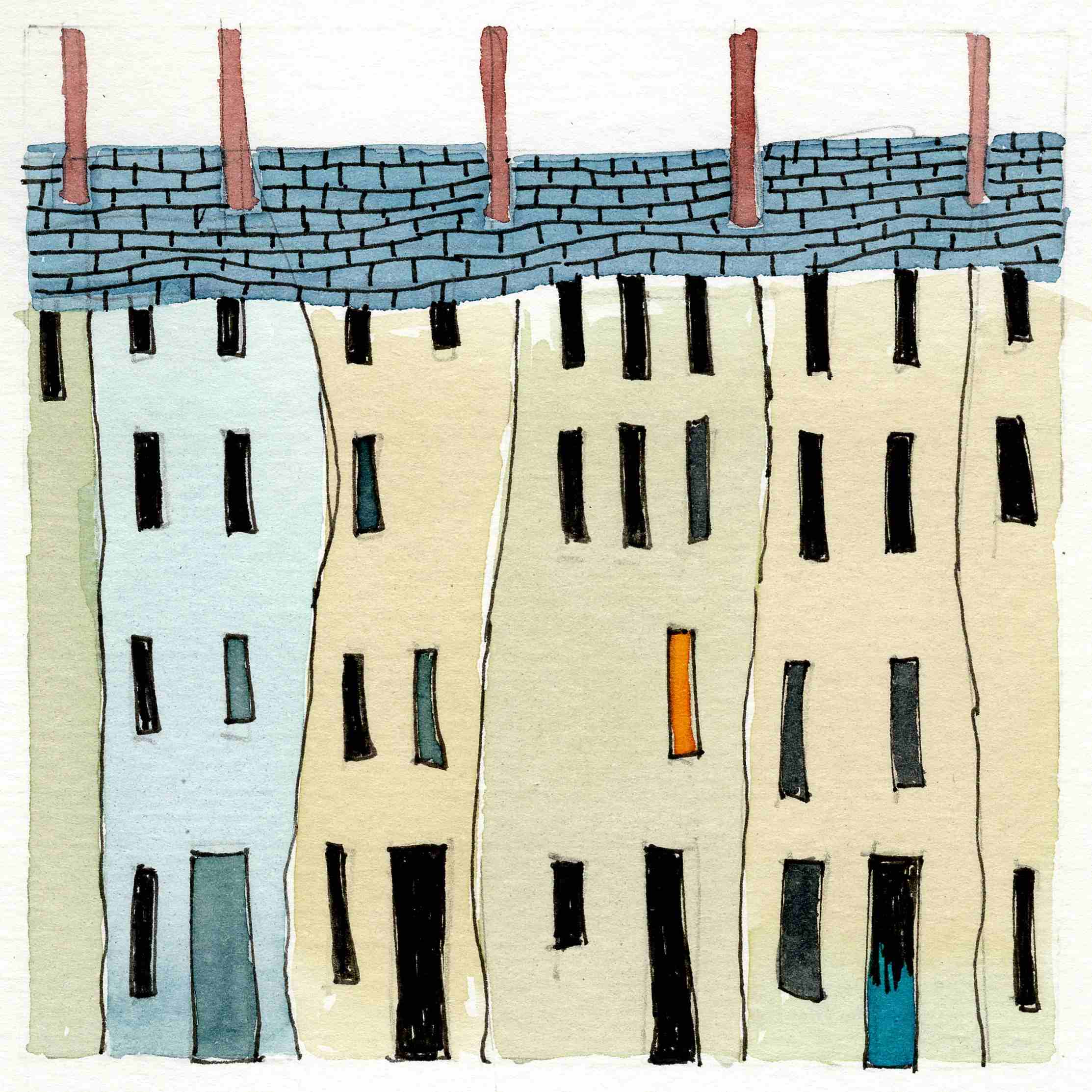 A one-roomed house or flat.