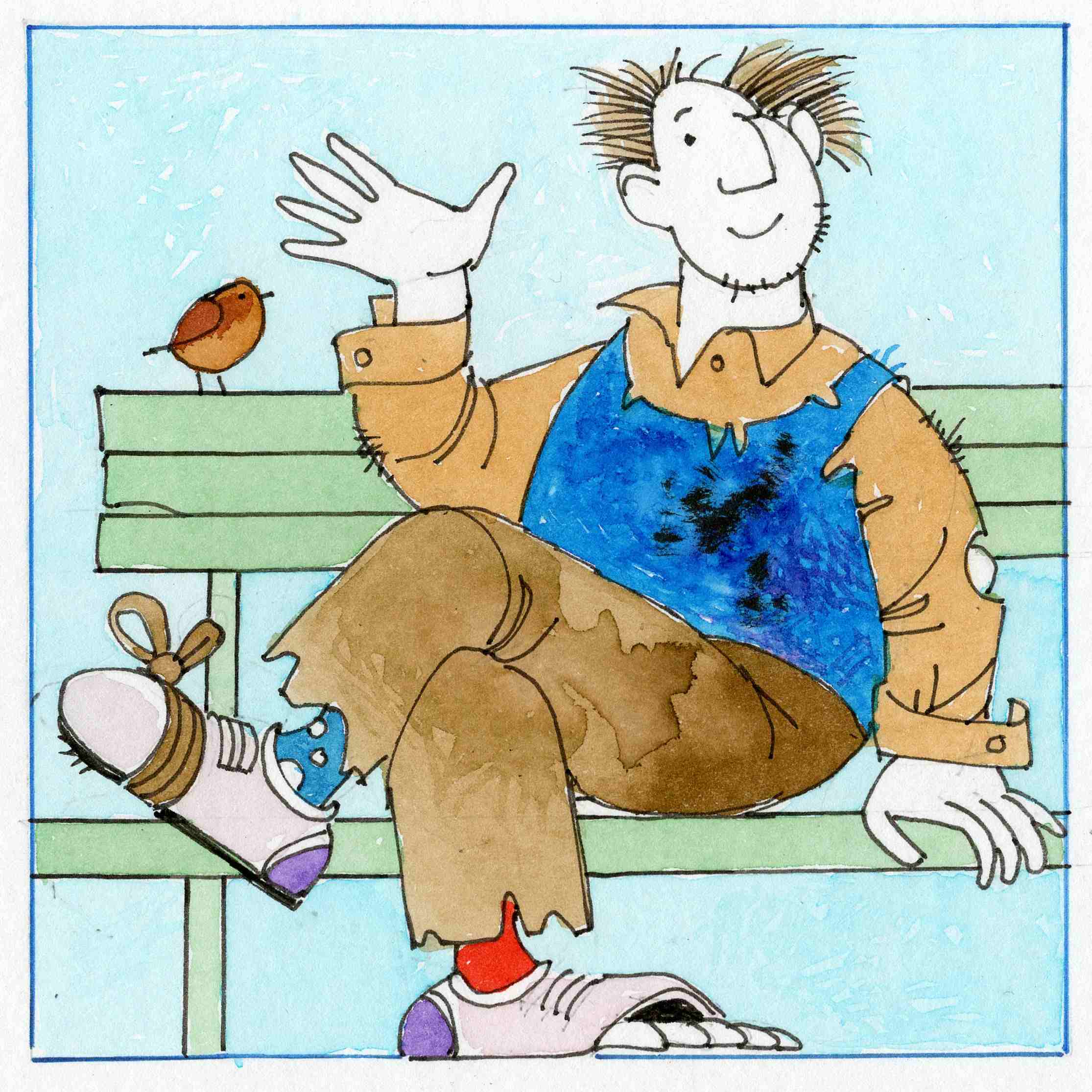 A person dressed in a dishevelled or incongruous manner.